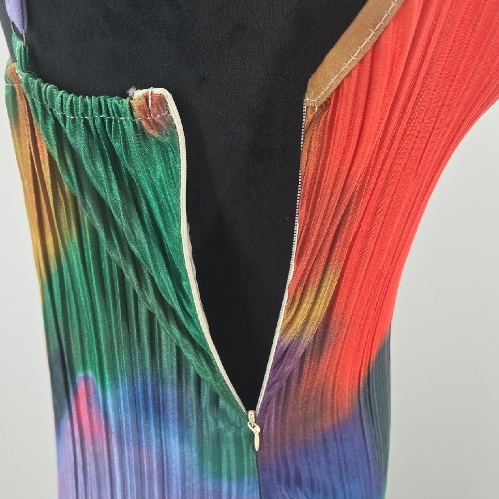 Colorful Pleated Maxi Dress - Picture 9 of 16